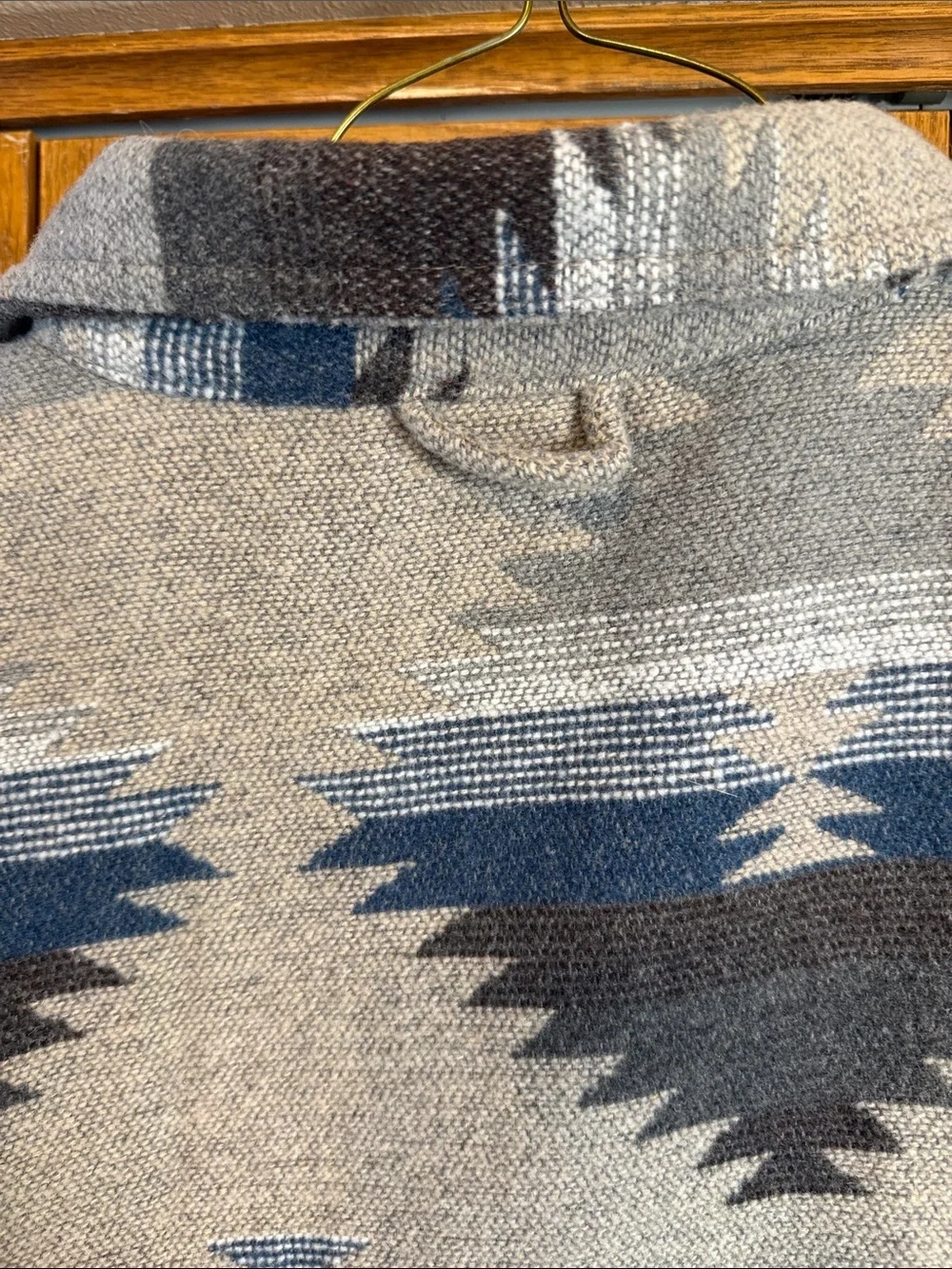 Jachs Men’s Aztec Button-Front Jacket in Gray & Blue-XXL
